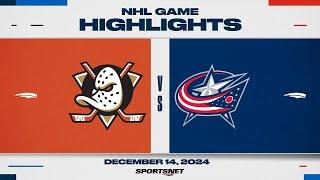 NHL Highlights | Ducks vs. Blue Jackets - December 14, 2024