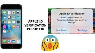 HOw to fix Apple ID Verification Pop-up on iOS10