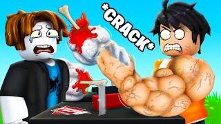 I Broke Arqade Bones In Roblox Arm Wrestling Simulator