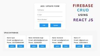 How To Create React CRUD App Using Firebase Firestore Database | reat crud operation #reactjs