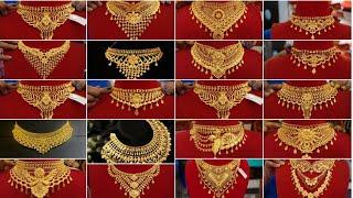 Letest gold bridal choker necklace design collection || Gold choker necklace design 2024