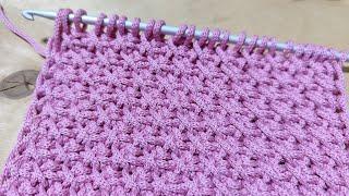 Красивый узор тунисским крючком. Tunisian crochet pattern