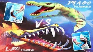 HUNGRY SHARK WORLD vs EVO (LIOPLEURODON LEO vs DRAGO)