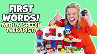 First Words with a Speech Therapist! Baby Learning Farm Animals!