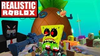 Realistic Roblox - EVIL SPONGEBOB NIGHTMARE ZOMBIE ATTACK IN ROBLOX! Roblox Terror in Bikini Bottom!