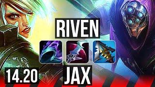 RIVEN vs JAX (TOP) | 6 solo kills, 1400+ games | NA Diamond | 14.20