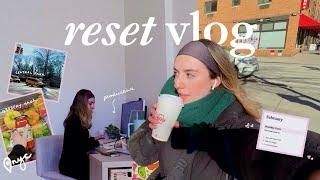 a cozy february reset vlog in nyc  goal setting, central park, grocery haul & meal prep