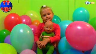  Кукла Беби Борн Ярослава и подружка Валя устраивают День Шариков. Baby Born the Day of balloons.