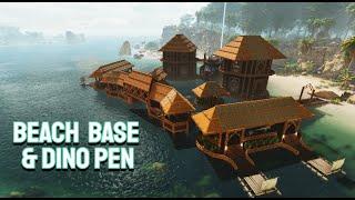 #6  Beach  Base & Dino Pen - Base Design Ideas [ Ark: Survival Ascended ]