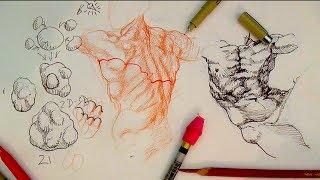 How to Draw Complex Forms Part 3 | Outline and sculpt forms like Michelangelo