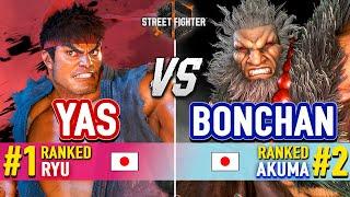 SF6  YAS (#1 Ranked Ryu) vs BONCHAN (#2 Ranked Akuma) & SHUTO (Akuma)  SF6 High Level Gameplay