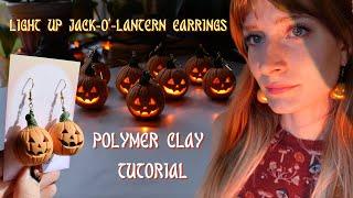 I Made Light Up Jack-O'-Lantern Earrings Out Of Polymer Clay, Here Is How I Did It!