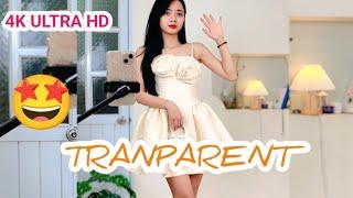 [4K] Transparent Dresses Try-On Haul | Close-Ups & Angel’s Stunning Looks