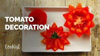 4 amazing tomato decoration carving garnish!