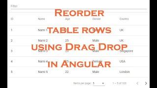 Reorder mat-table rows with angular material's drag-and-drop