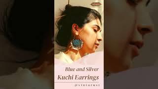 Blue and Silver Tribal Kuchi Bali Earrings | Jewelry Crafts | Handmade Jewelry