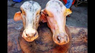 Cow Head Soup Cooking Recipe with Vegetables and Chili Sauce