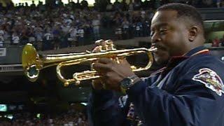 2001WS Gm7: Trumpeter McGuire performs anthem