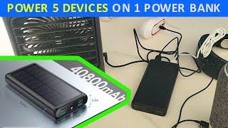 40800MaH of Power! Best Solar Power Bank with 5 USBs, LED Lamp - Best Power Bank on Amazon I Own!