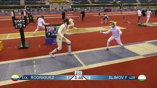 2023 387 T32 01 M E Individual Doha QAT GP BLUE ALIMOV UZB vs RODRIGUEZ COL