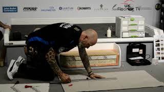 The flooring show 2021, FITA demo zone, overview on how to fit a  hand sewn bullnose