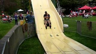 Jayden and Bri sliding at the Strawberry Festival