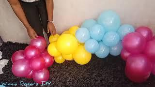 Birthday decoration ideas at home/how to make a balloon garland without a strip/balloon decoration