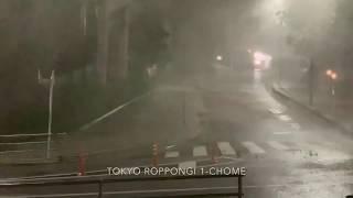 Tokyo’s Roppongi hit by night rain storm