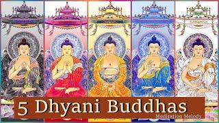 5 Dhyani Buddhas: Amitabha, Akshobhya, Mahavairochana, Ratnasambhava, Amoghasiddhi 