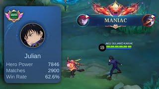 MANIAC!! I FINALLY FOUND THE BEST RECOMMENDED BUILD FOR JULIAN TO RANK UP FAST!! - Mobile Legends