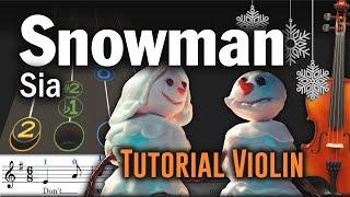 Snowman - Sia | Tutorial Violin | Play Along 