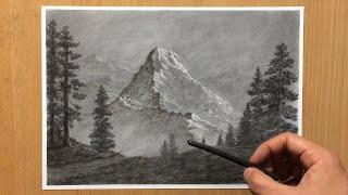 How to Draw a Mountain in Charcoal