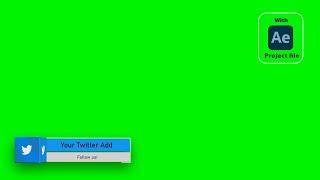 3D Twitter address & follow Non Copyright lower third with editable project file