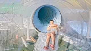 Fast GLASS Water Slide at Freizeitbad Greifensteine Geyer