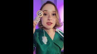 ASMR 1 Minute Nurse General Exam/ Check Up 🩺 #shorts #asmr w/ Crinkly Wooden Tools