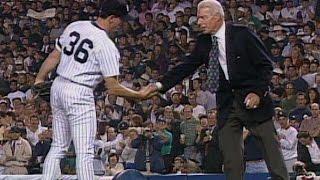 1995ALDS Gm1: DiMaggio throws ceremonial first pitch