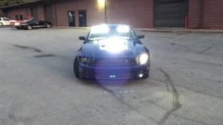 Roush Mustang all lit up by Emergency Equipment Specialists