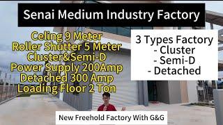 《JB PROPERTY 新山房地产》 Senai Medium IndustryCeiling 9Meter Power Supply 200-300Amp Floor Load..20 Ton