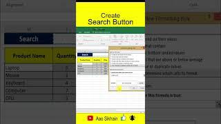 Create Search Button in Excel