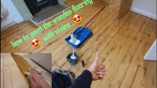 How to professionally refinish a wooden floor with stain - tutorial