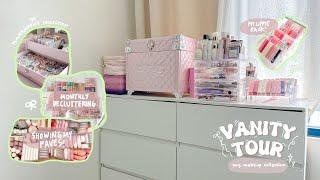  VANITY TOUR 🪽Monthly Makeup Decluttering + Showing my Makeup Collection °｡⋆⸜