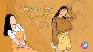 How to Draw cartoon Portrait | Vector art | Picsart Tutorial