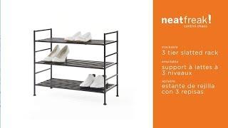 5030 neatfreak Stackable 3-Tier Slatted Shoe Rack assembly instructions