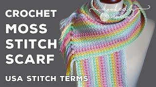 Crochet Moss Stitch Scarf | EASY FOR BEGINNERS