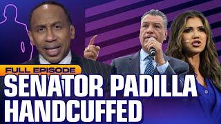 Senator handcuffed in Padilla + Noem chaos. Haliburton: NOT a superstar. WHAT are the Knicks doing?