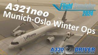 Airbus A321neo | Munich - Oslo Cold Weather Ops | Flight Simulator 2024 | Real Airbus Pilot