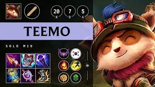 Teemo Mid vs Yone: Triple Kill, Godlike - KR Master Patch 14.18