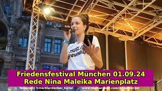 Friedensfestival Rede Nina Maleika Marienplatz München Demo #MSA #MUC0109 vom 01.09.2024