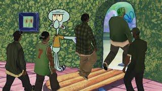 Squidward kicks the entire Grove Street Gang out of his house