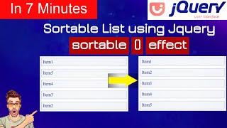 Coding sortable list using jquery ui| sortable animation| Animated sortable list | jquery UI effects